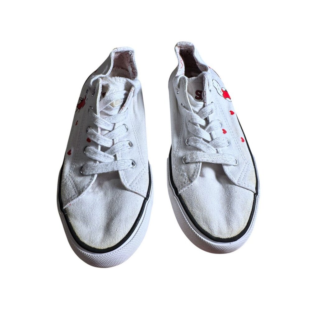 Snoopy Canvas Sneakers With Red Hearts Print Womens Size 3 - Picture 3 of 10